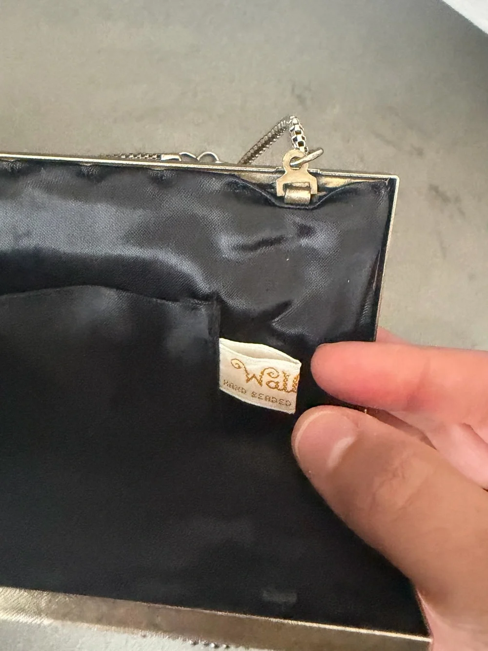 Beaded Metallic Gold & Silver Evening Shoulder Bag